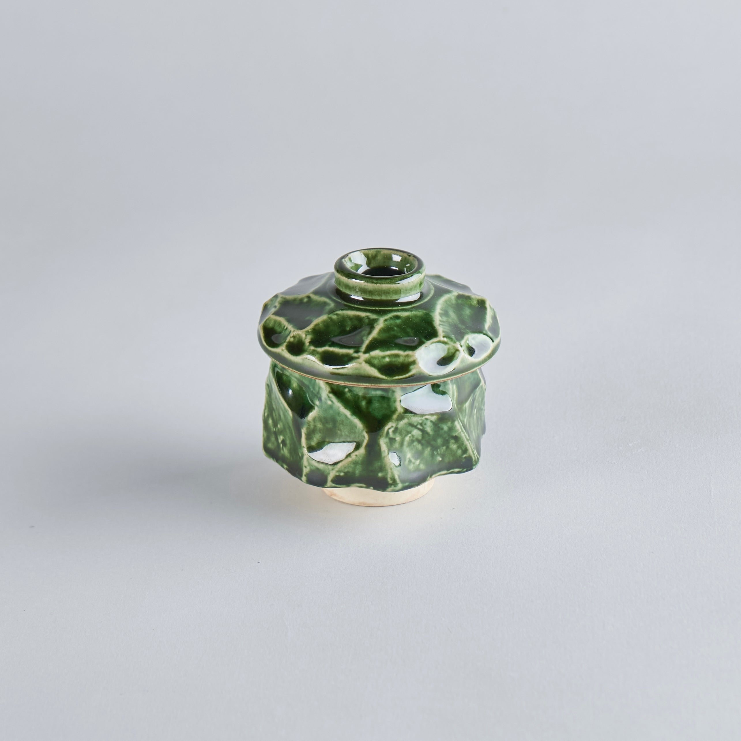 Oribe Chawanmushi Cup Green, 8.5cm x 8.5cm