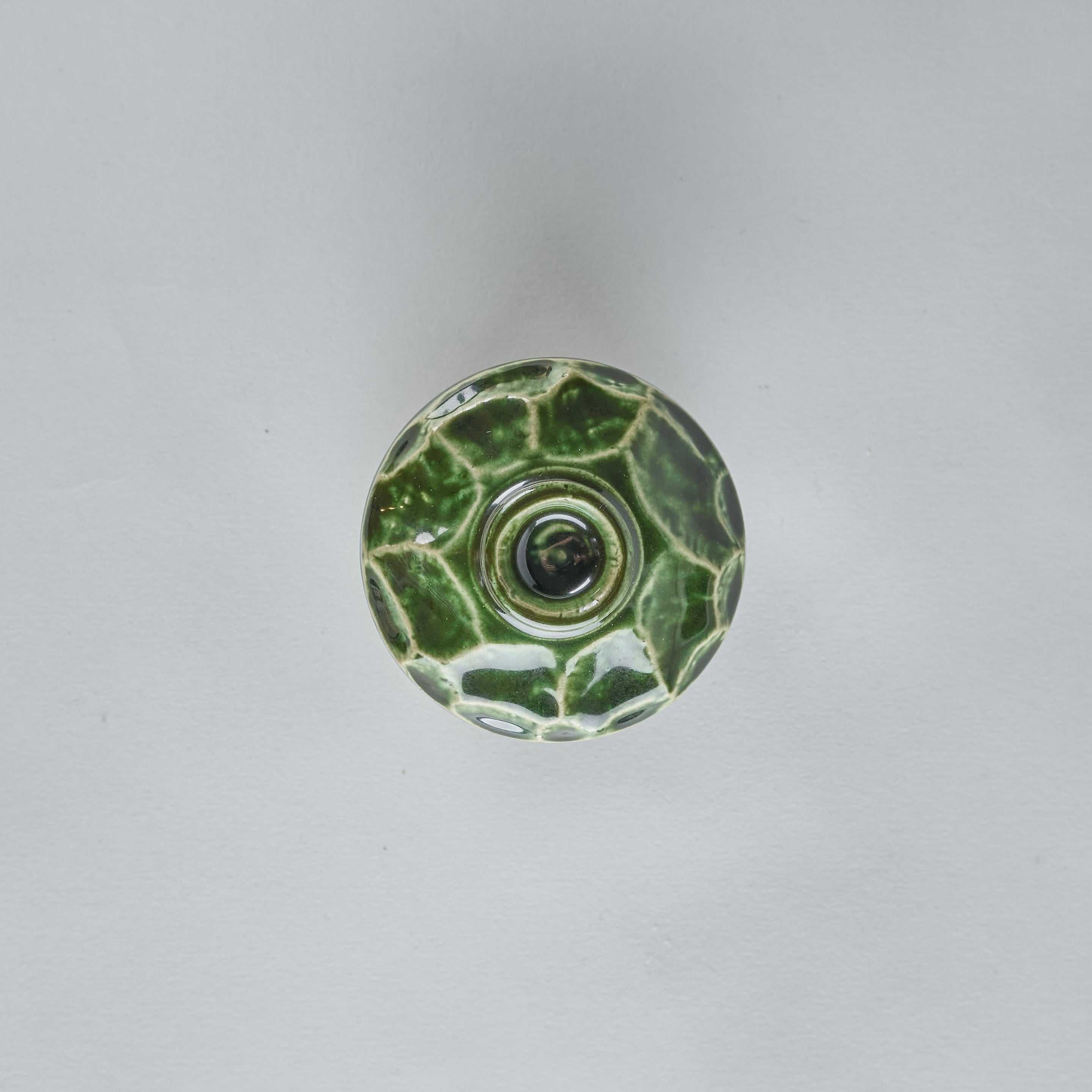 Oribe Chawanmushi Cup Green, 8.5cm x 8.5cm