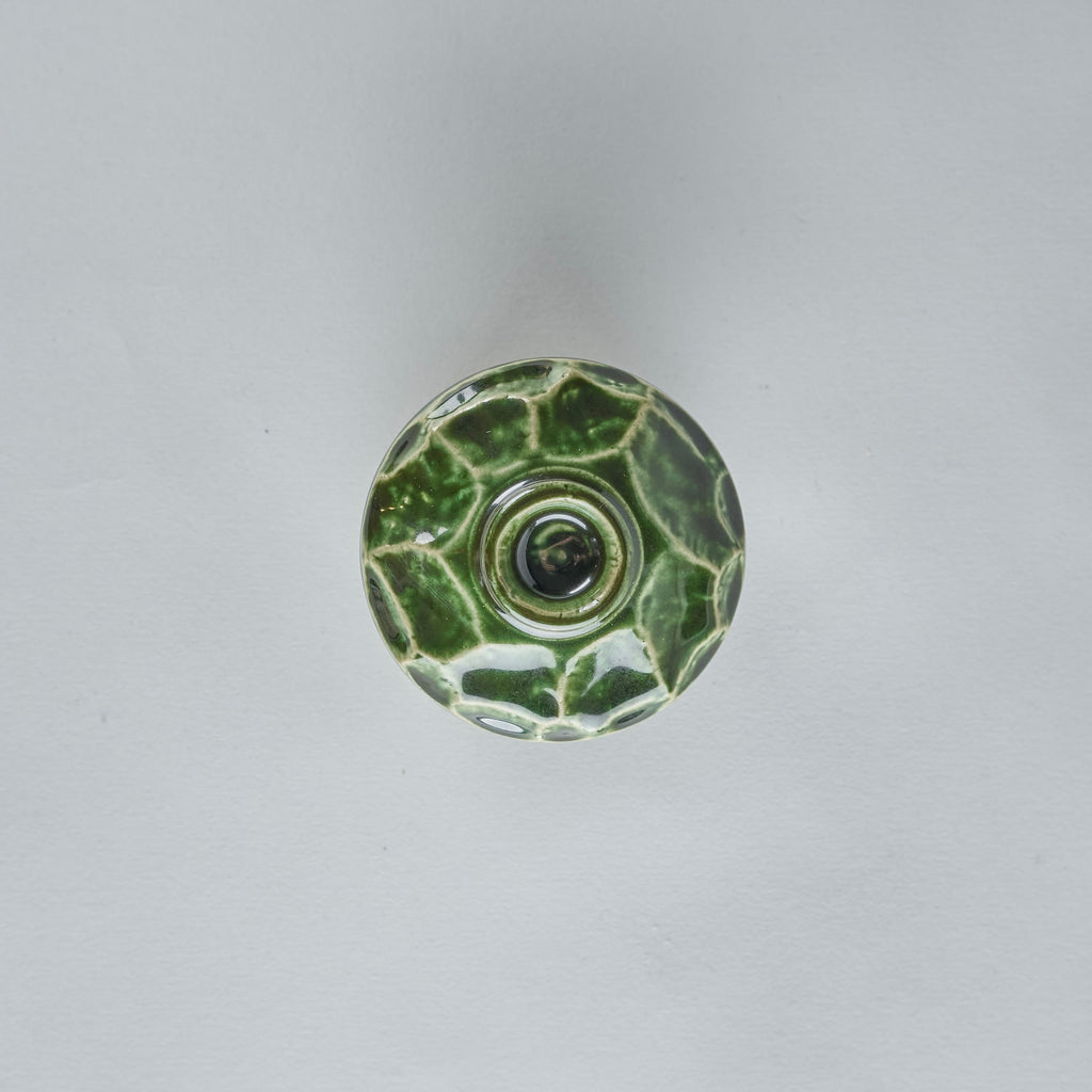 Oribe Chawanmushi Cup Green, 8.5cm x 8.5cm