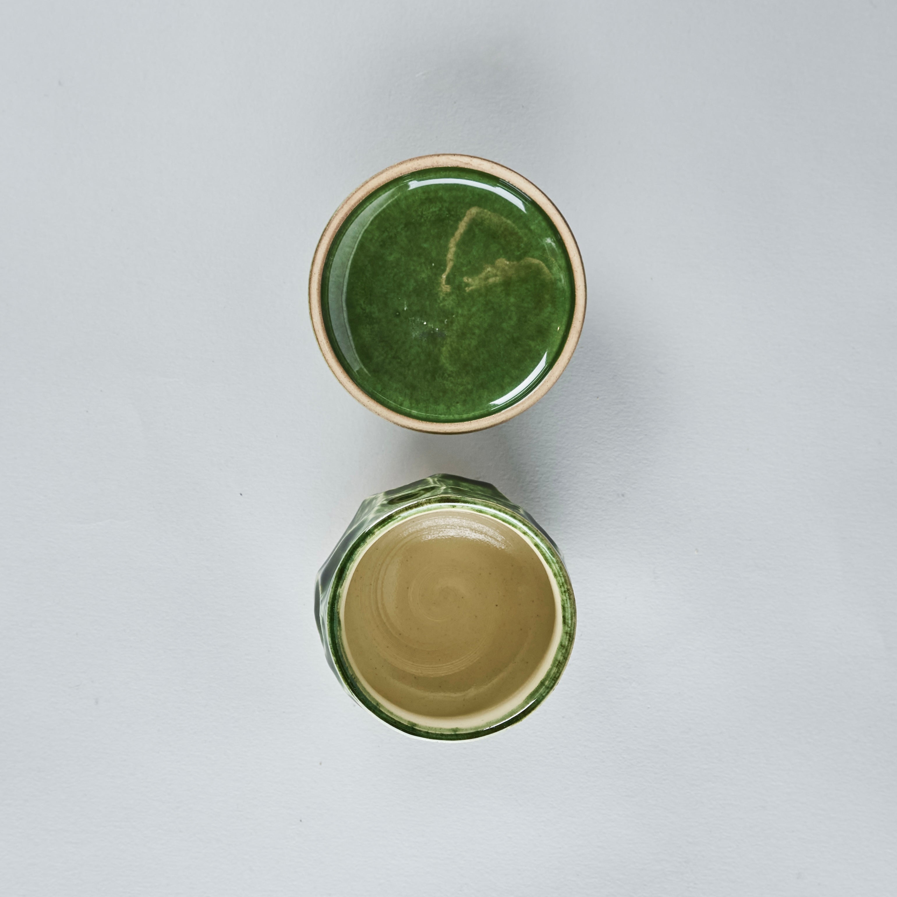 Oribe Chawanmushi Cup Green, 8.5cm x 8.5cm