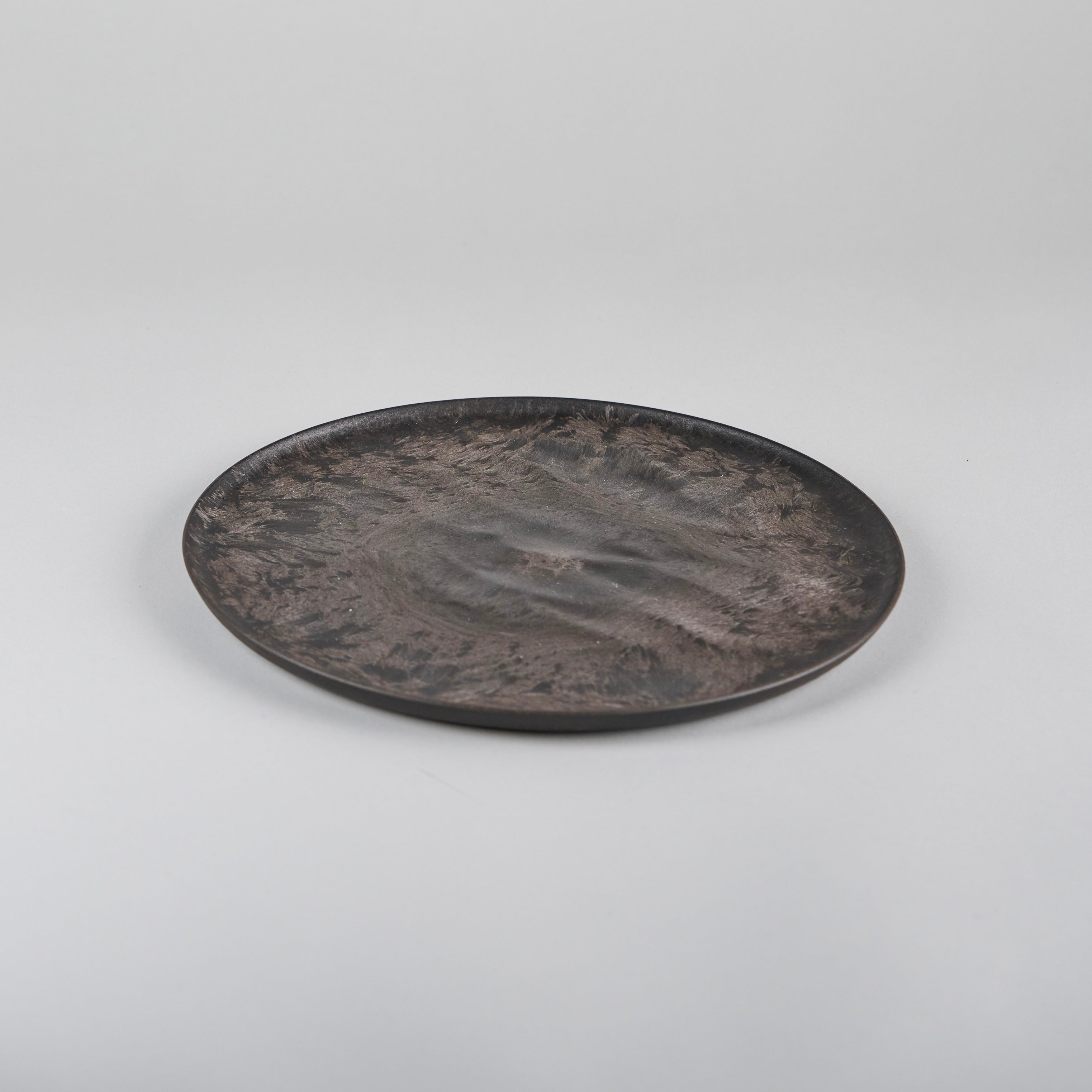 Wave Plate Black Cedar Bark, 22 cm